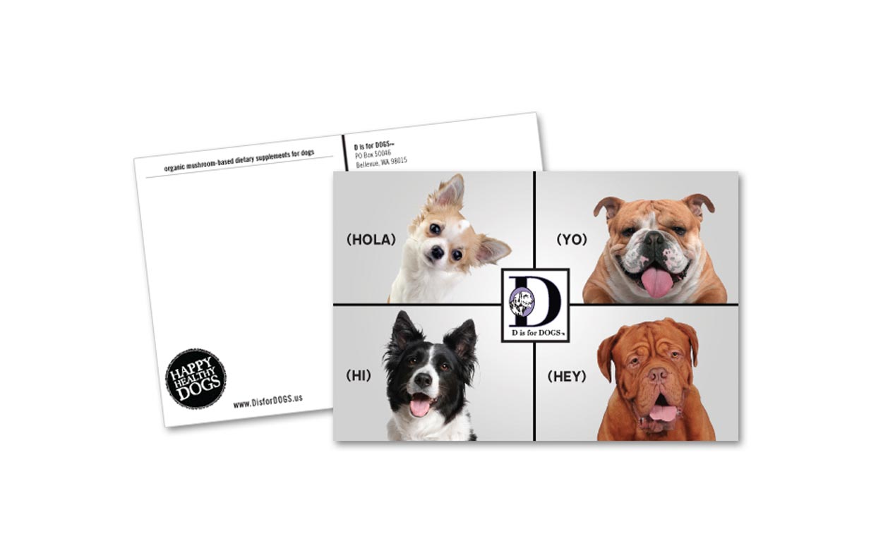 D is for Dogs | Postcard